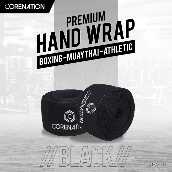 Gambar CoreNation Premium Hand Wrap Muaythai Boxing | Handwrap Muay Thai - BLACK, 3M dari Sporty Keren undefined Tokopedia