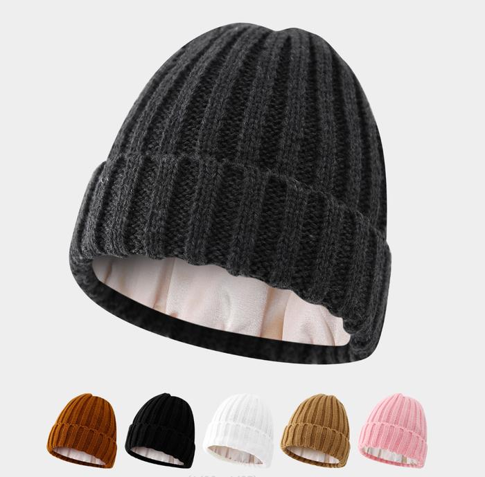 Jual Satin Lined Beanie Hat For Women Winter Fashion Silk Warm