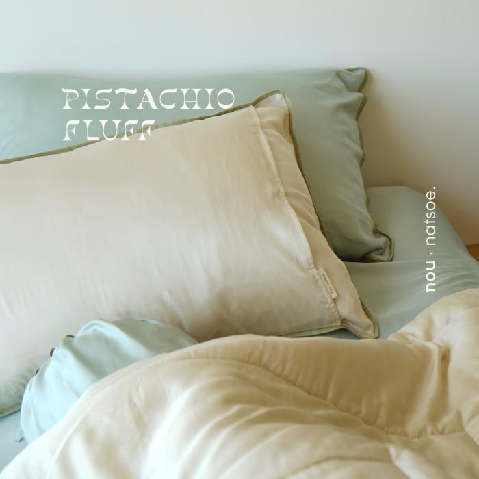 Gambar Nou X Natsoe - Tencel Bedding Set & Duvet Cover / Bed Sheet + Pillow Case + Bolster Case + Quilt Cover (Set Sprei + Sarung Bantal + Sarung Guling + Sarung Duvet) Gratis Ongkir - Pistachio Fluff, Single dari Rangby_Store undefined Tokopedia