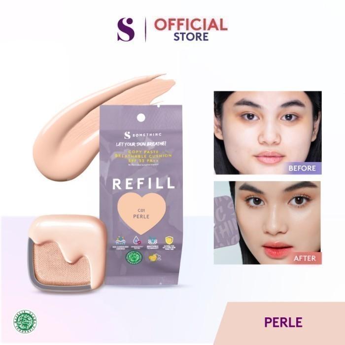 Gambar (REFILL) SOMETHINC Copy Paste Breathable Cushion Spf 33 PA+++ - Perle, REFILL - COPY PASTE dari misley misley undefined Tokopedia
