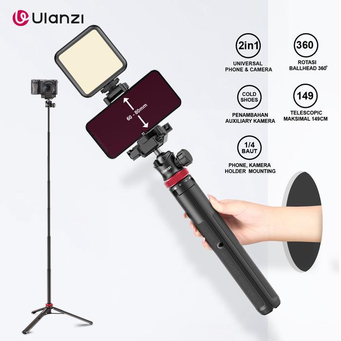 Jual PIREXG ULANZI MT-44 EXTENDABLE TRIPOD SELFIE STICK WITH IN