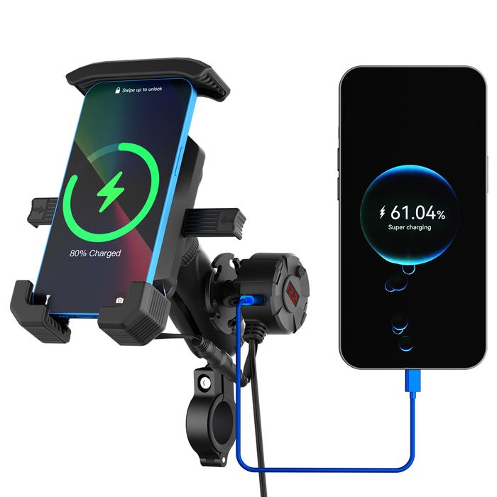 Jual 15W Wireless Charging Bike Shock-Proof Mobile Phone Holder