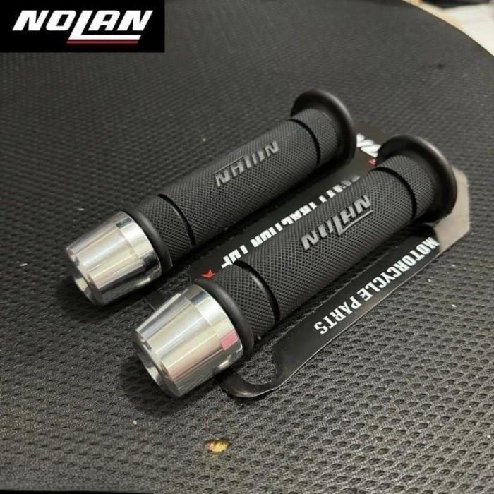 Gambar HANDGRIP NOLAN 100% ORIGINAL MODEL RCB HG55 + JALU STANG CHROME MODEL PCX UNIVERSAL SEMUA MOTOR BISA - Hitam + Jalu dari BikerStore undefined Tokopedia