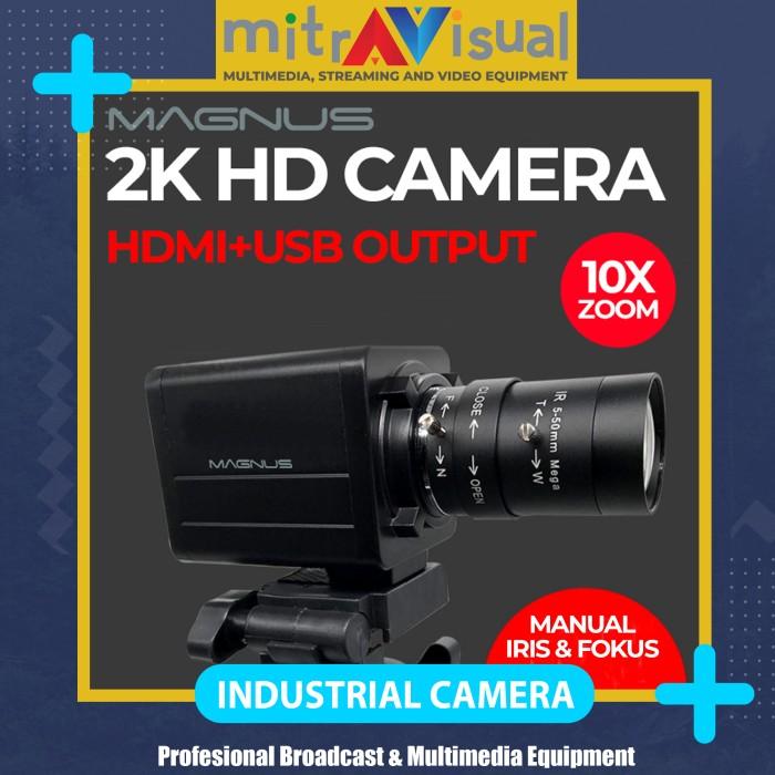 Gambar MAGNUS 2K Industrial Camera HDMI+USB Output 10X Zoom Manual Iris Focus - LENSA 2.8-12mm dari indo tomo maz undefined Tokopedia
