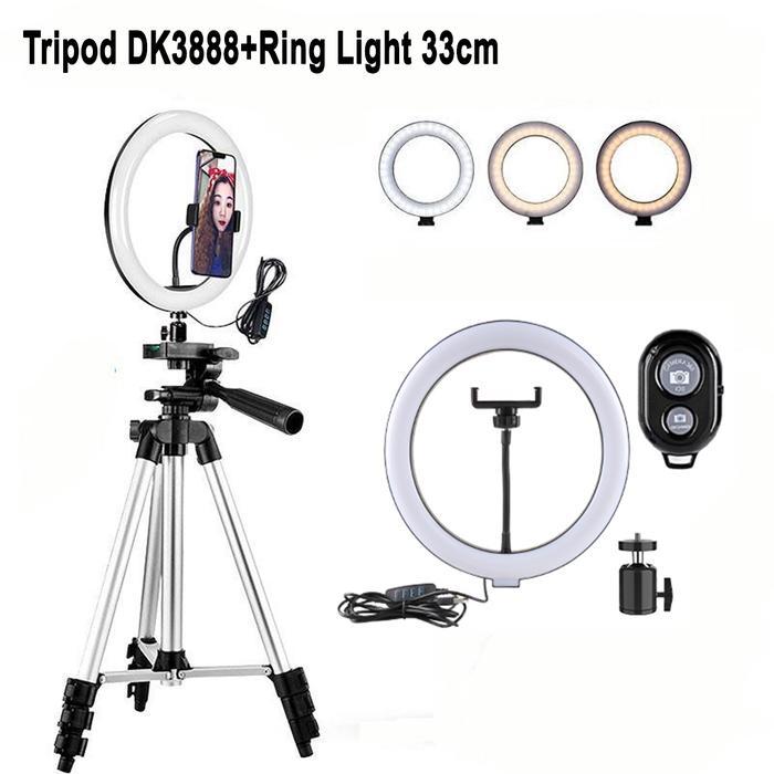 Led Ring Ring Light Tripod Bluetooth Jual Tripod Dk3888+Ring Light - Main Image