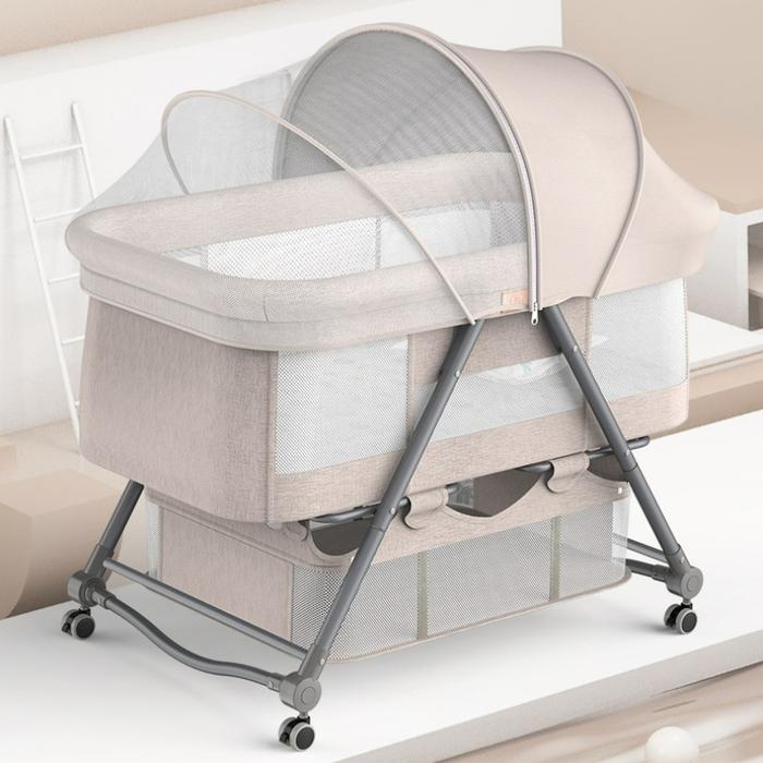 Jual NEW Movable Foldable Baby Cribs Height Adjustable Splicing