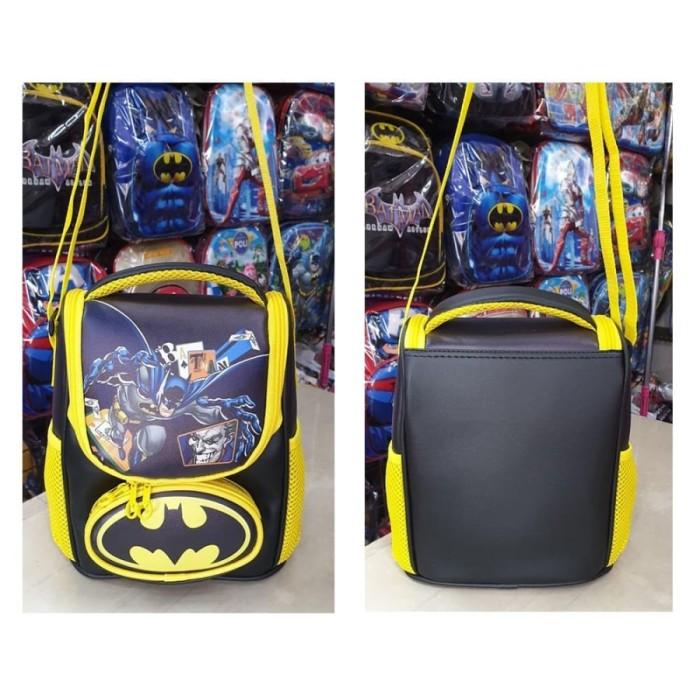 Gambar TAS SERBA GUNA / Tempat Bekal Selempang Bisa di Jinjing Karakter Anak - 1 - BATMAN dari Hallal Star undefined Tokopedia