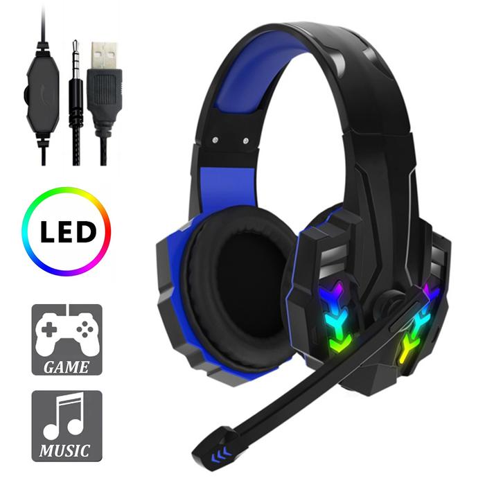 Jual USB Wired Gaming Headphones With Microphone Noise