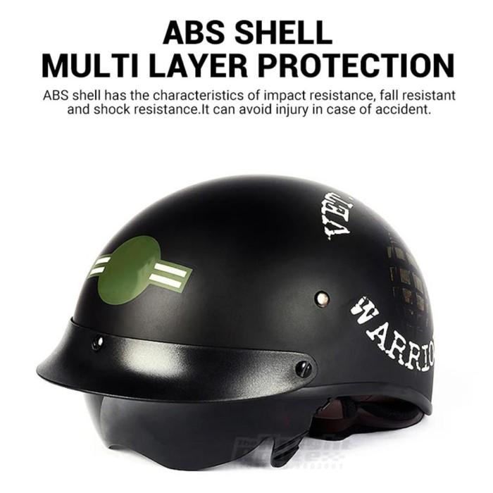 Jual Mv006 Black Vintage Motorcycle Helmet Open Face Helmet Half