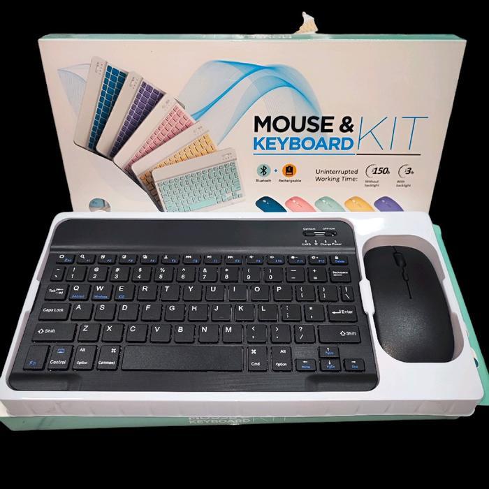 Gambar keyboard mouse wireless Bluetooth for Android ios windows masih ready - Hitam dari Media Komputer Nusantara undefined Tokopedia