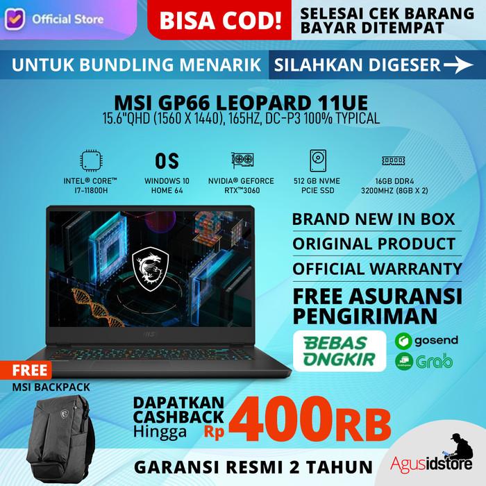 Jual Promo MSI GP66 Leopard 11UE Core i7-11800H 16GB 512GB SSD RTX