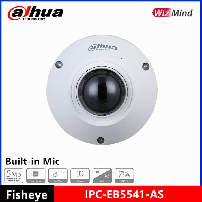 Jual Dahua 5MP Fisheye Network Camera IPC-EB5541-AS WizMind Built
