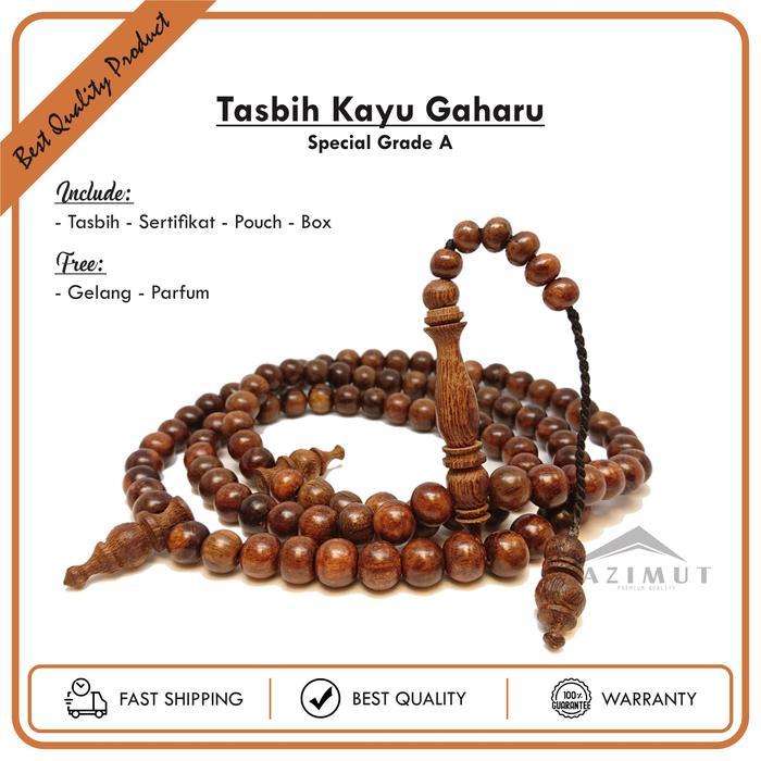 Gambar New Product - Tasbih Kayu Gaharu Grade A Bersertifikat Asli 100% | Tasbih Gaharu Wangi 99 Butir (Free Gelang & Parfum) Muslim Cantik Motif Faith Store- - GRADE A dari Faith Store- undefined Tokopedia