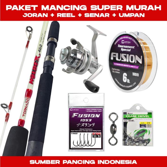 Gambar Set Pancing Super Lengkap Joran Tornado Holder - Reel Centro 009 2000 (A) 6Bb - Senar Custom Fusion 100meter - Kail Custom Fusion - Swivel Trd Crane 1901BN NO.6 - SP8 dari lancaraudio undefined Tokopedia