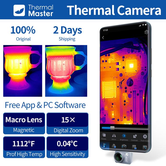 Jual P2PRO 1112℉ Thermal Camera USB C 256×192 for Electronic Water