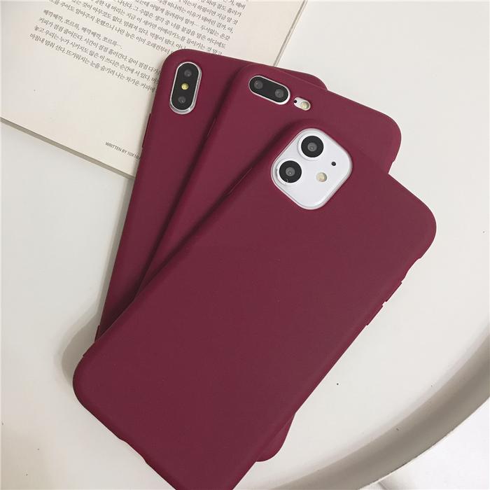 Jual Wine Red Matte Phone Case For iphone XS Max XR X 11 12 pro