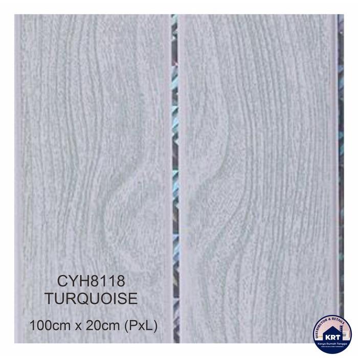 Gambar KRT CEILING PVC WALL PANEL PLAFON Motif Kayu Wallpaper Gypsum Panel - Turquoise dari Bionder undefined Tokopedia