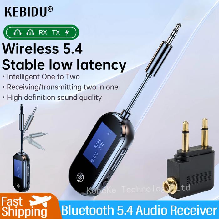 In Bluetooth 54 Audio Transmitter Receiver 35mm Aux Jack Airplane  Wireless Adapter Mic For Tv Car Kit Speaker Pc Headphone
