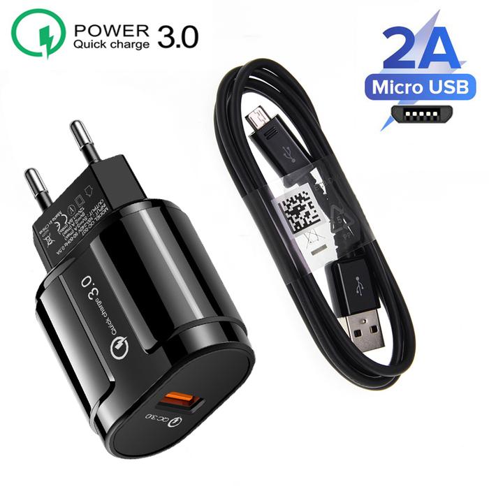 Quick Charge 30 18w Fast Phone Charger For Xiaomi Redmi Plus S2 5a 6a 4x  Note Pro Micro Usb Cable Charger Adapter