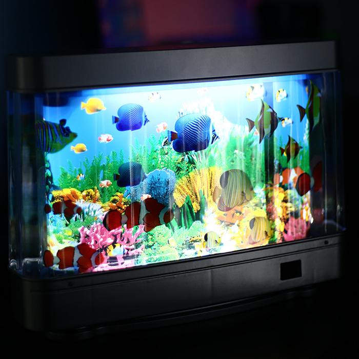 Jual Aquarium Fish Tank Decorative Night Light Virtual Ocean