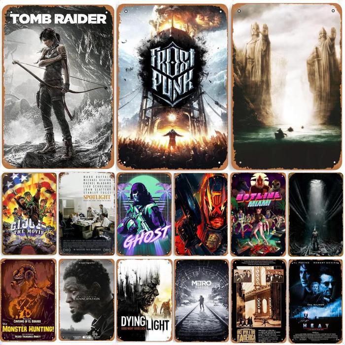 Jual Classics Movie Metal Tin Signs Vintage Old Film Tomb Raider