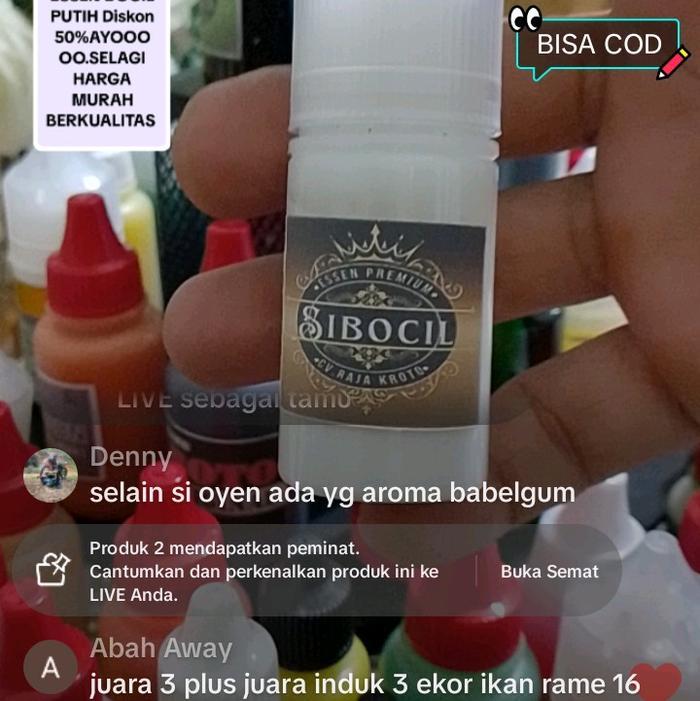 Gambar PRODUK TERLARIS ESSEN SI'BOCIL PUTIH ISI 30ML UNTUK MANCING KHUSUS IKAN MAS RAME/TOTALAN UMPAN PANCING READYY dari TOKO MULYA ABADI 1 undefined Tokopedia