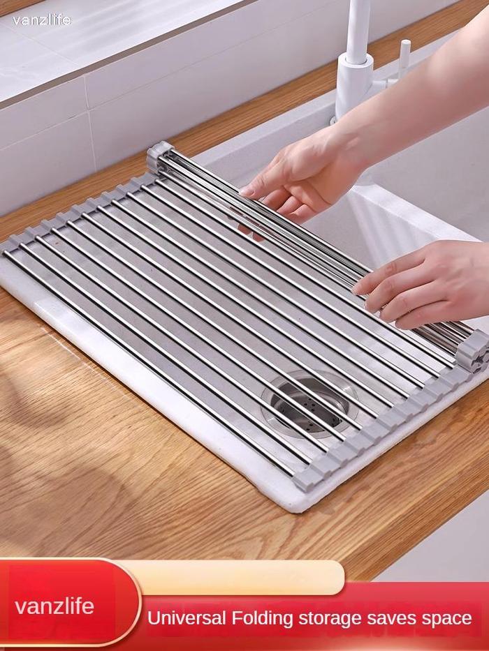 Jual Kitchen Sink Draining Rack Sink Stainless Steel Storage Rack