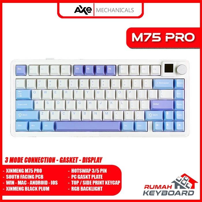 Gambar MUMPUNG MURAH Mechanical Keyboard - XINMENG M75 PRO - 75% - Gasket - South - TFT Display - SP BLUE tbk - TP BLUE dari Cagiyaa undefined Tokopedia