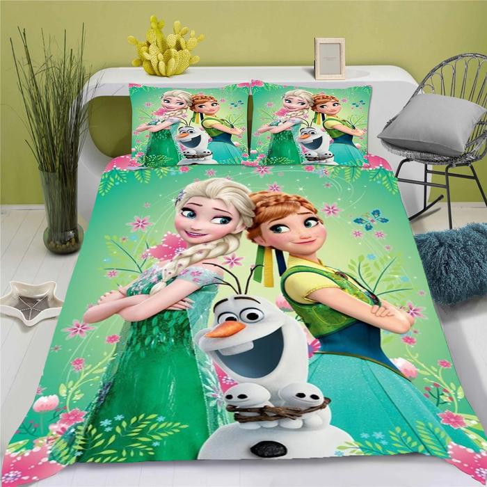 Jual Frozen Elsa Anna Cartoon Kids Duvet Cover Disney Bedding Set