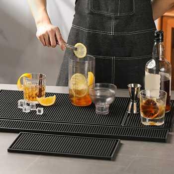 Gambar Bar Rubber Mat Bartender Rubber Anti Slip Tatakan Gelas Alas Karet Meja Dapur Alas Bar Berbagai Ukuran Mat Tamper Mat Portafilter Alat Kopi - Black, 30 x 15cm dari KIESAJI COFFEE undefined Tokopedia