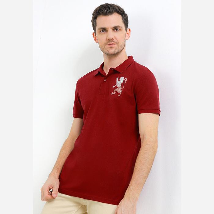 Gambar Giordano Men's 3D Lion Polo  0101522268 - Signature Red, XS dari Giordano Indonesia Kota Administrasi Jakarta Barat Tokopedia