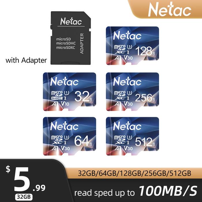 Jual Netac Memory Card micro sd card 512gb 256gb 128gb 64gb 32gb - Main Image