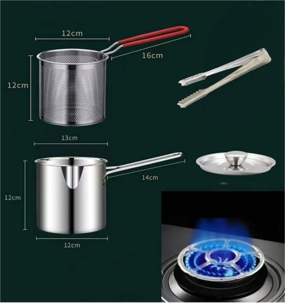 Gambar [CSSHOP] Panci Mini Penggorengan Deep Fryer Pot Strainer Stainless Steel Small - 5IN1 dari CS Shop88 undefined Tokopedia