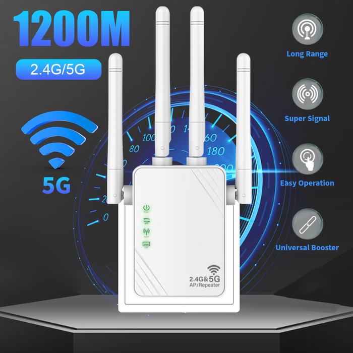 Jual WiFi Extender 1200Mbps WiFi Signal Booster Dual Band