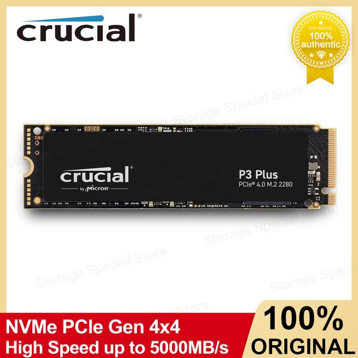 Jual Crucial P3 Plus SSD PCIe Gen4 3D NAND NVMe 2280 SSD 500GB