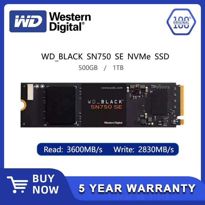 Western Digital Wd Black Sn750 Se Nvme Ssd M2 2280 Pcle40 Gen4 Internal  Solid State Drive 1tb 500gb Read Up To 3600 Mbs