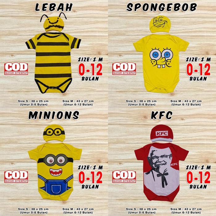 Jual jumper bayi karakter baju romper set jamper kaos pakaian laki