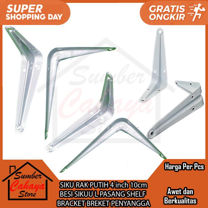 Gambar Bracket Siku Rak Besi Buku L Putih Pasang Shelf Breket Penyangga Rakk Rack Brecket Braket Ambalan Penyimpanan Gantung Dinding Tembok Dekorasi Ruangan Penyanggah Penahan Barang Papan Kayu Speaker Sound System - 10 inch dari rayn bee lily undefined Tokopedia