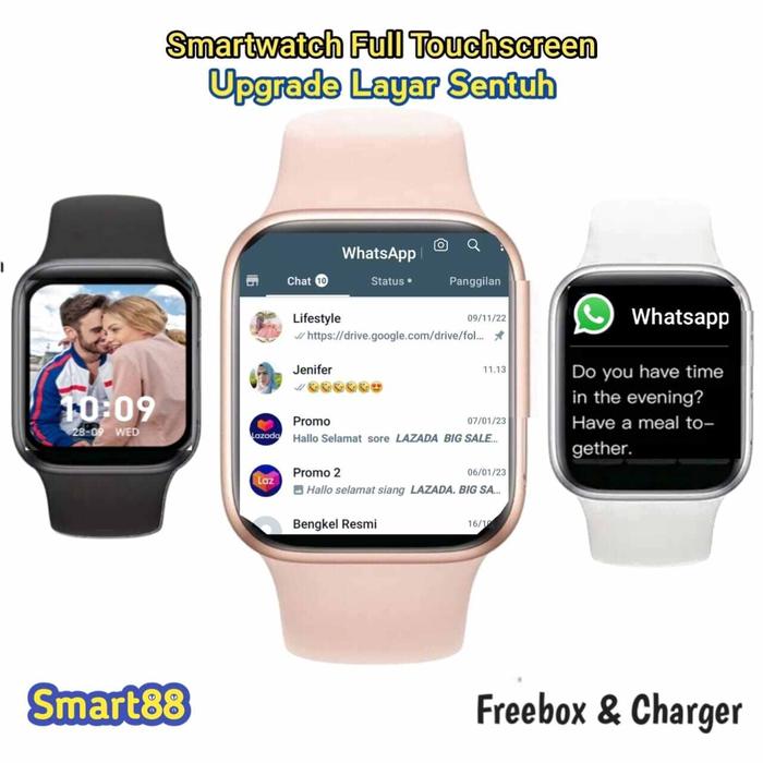 Jual Smart Watch Layar Sentuh Telephone Sosmed Monitoring Olahraga