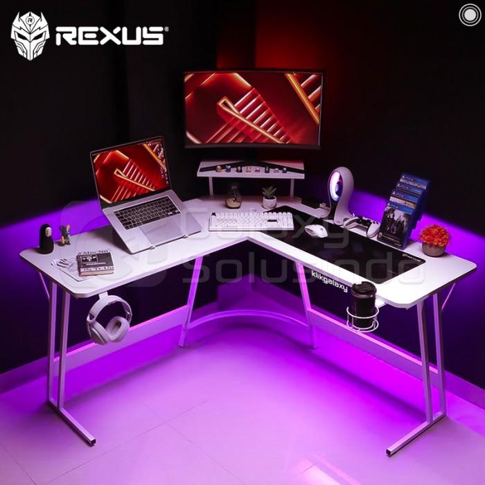 Gambar Rexus STRONGHOLD RXD-230 Black / White Corner Gaming Desk - Meja - Putih dari GASOL MALANG undefined Tokopedia