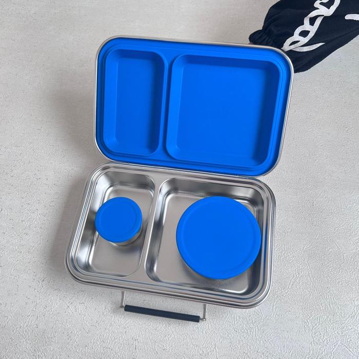 Gambar Baru Stainless Steel Lunch Box Kotak Makan Bento Anak Dewasa 2 Sekat Tahan Panas Include Bowl 2 Pcs (Leakproof) - Bento Box 2 Compartments - Kotak Bekal Anak Tk Sd Dewasa - Stainless Steel Lunchbox/ Kotak Makan Stainless / Kids Stainless Lunchbox/Bento - Blue dari toko junaedii undefined Tokopedia