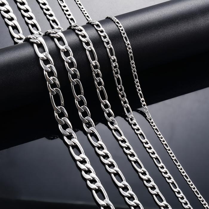 Jual Classic Men's Stainless Steel Link Figaro Chain Necklace for