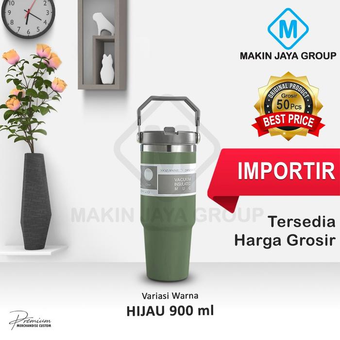 Gambar Vacuum Flask Stainless Classic Mug 900Ml Mjg8054 - Coffee Cup Sport Thermos Mug Steel Double-Layer Insulated Cup Car Water Bottle - Merah dari Pamasa store 0 undefined 5 Tokopedia