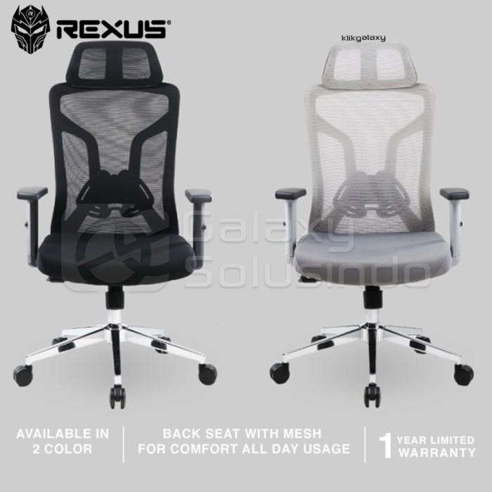 Promo REXUS Ergonomic NC4 Office Chair Black White Hitam Cicil