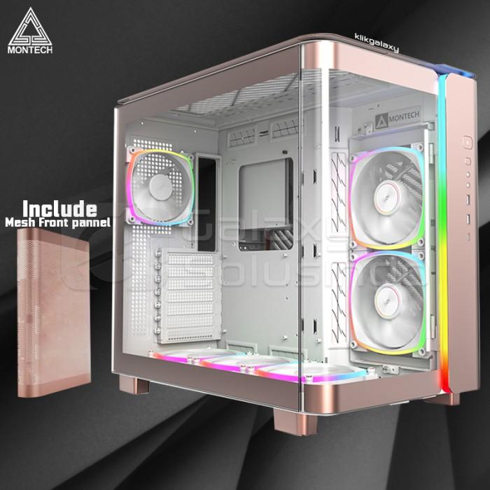 Gambar MONTECH KING 95 PRO Black Tempered Glass Mid Tower ATX Gaming Case - Rose Gold dari Galaxy Solusindo undefined Tokopedia