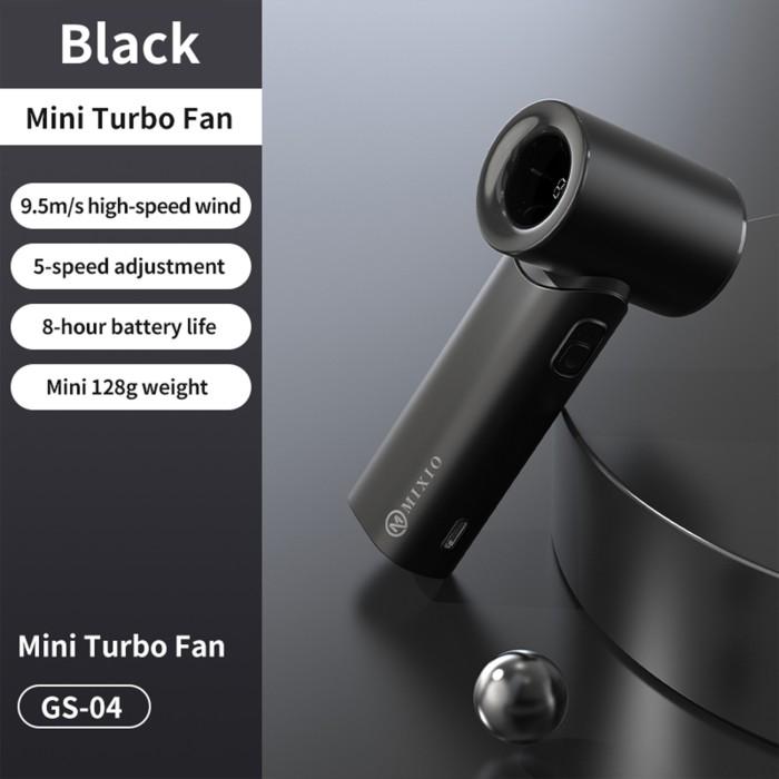Gambar MIXIO GS-04 Mini Kipas Angin Turbo Strong Portable Handheld Rechargeable Mini Fan Lipat High Speed 17400RPM - Matcha - Hitam dari Z&#39;N putri undefined Tokopedia
