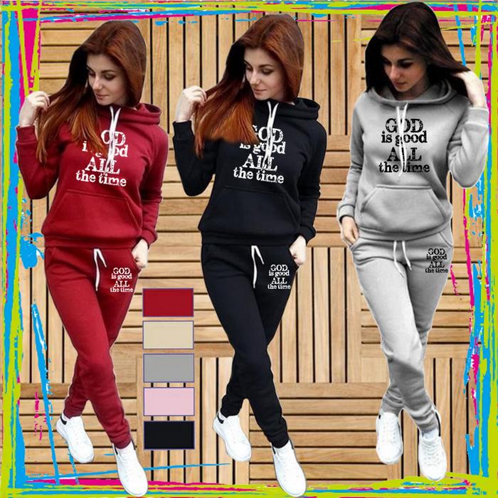 Jual Women's Hoodie Set Sweatshirt Set GOD IS GOOD ALL THE TIME