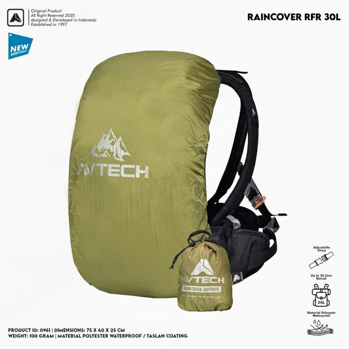 Gambar AVTECH - Rain Cover Bag Waterproof Pelindung Tas Anti Air 20-30 Liter - COVER DAYPACK - Olive dari Avtech Adventure Technology undefined Tokopedia