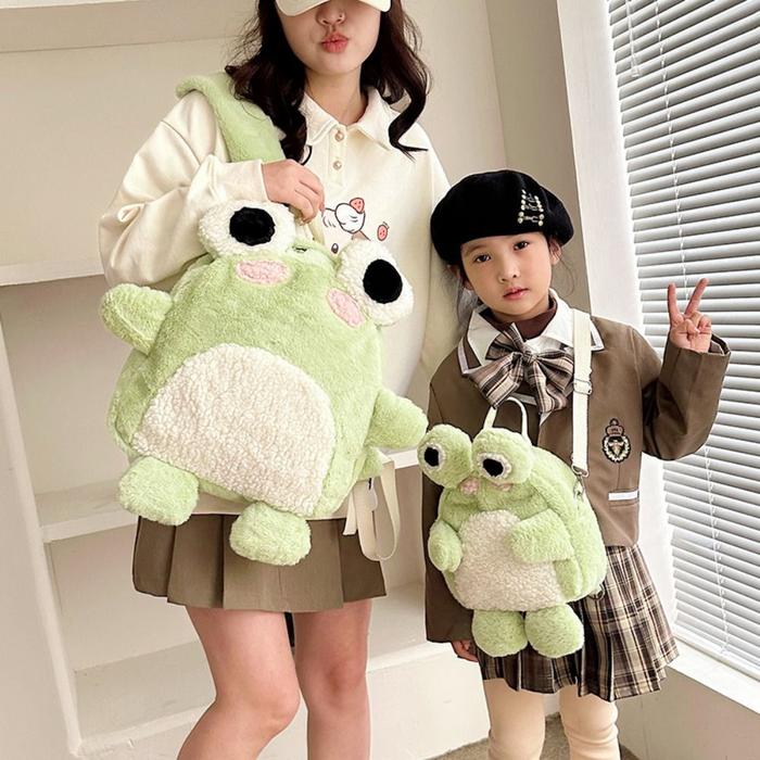 Jual Plush 3D Cartoon Frog Backpack Large Capacity Fashion Y2K