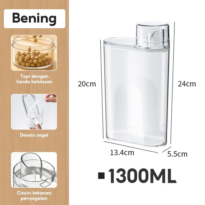 Gambar Bottle Laundry Detergent Transparan Botol Sabun Cair Food Container Serbaguna Wadah Toples Kedap Udara Tempat Detergen Bubuk 1300ML - Transparan 1300ML dari GND Store.id undefined Tokopedia